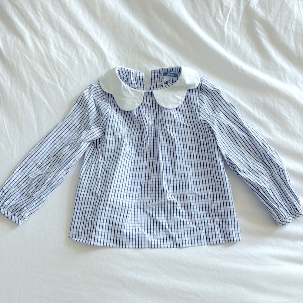 Jacadi windowpane Peter Pan collar